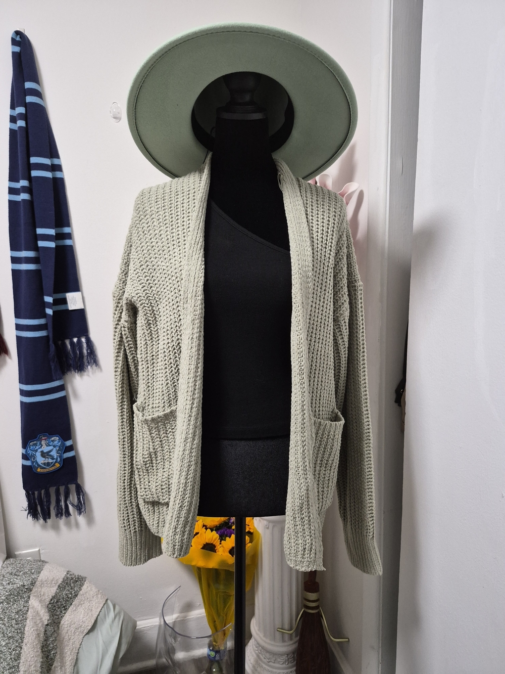American Eagle Outfitters Sage Open-Front Knit Cardigan